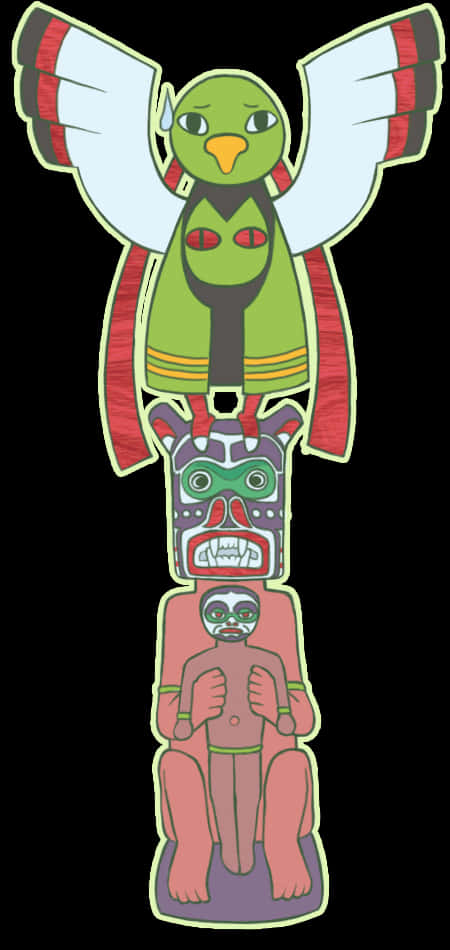 Xatu Perched On A Totem Pole Background