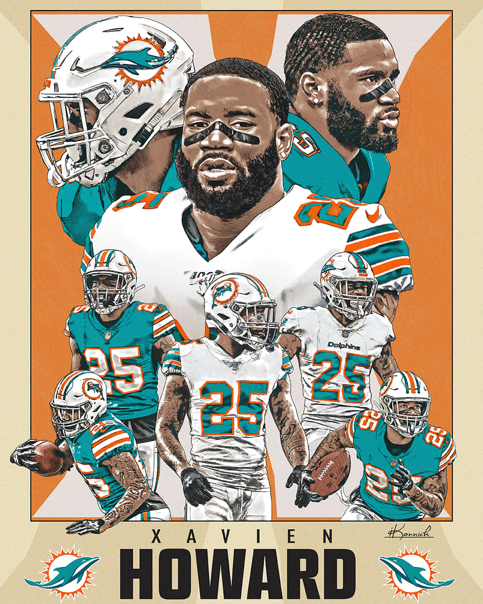 Xavien Howard Miami Dolphins Poster Background