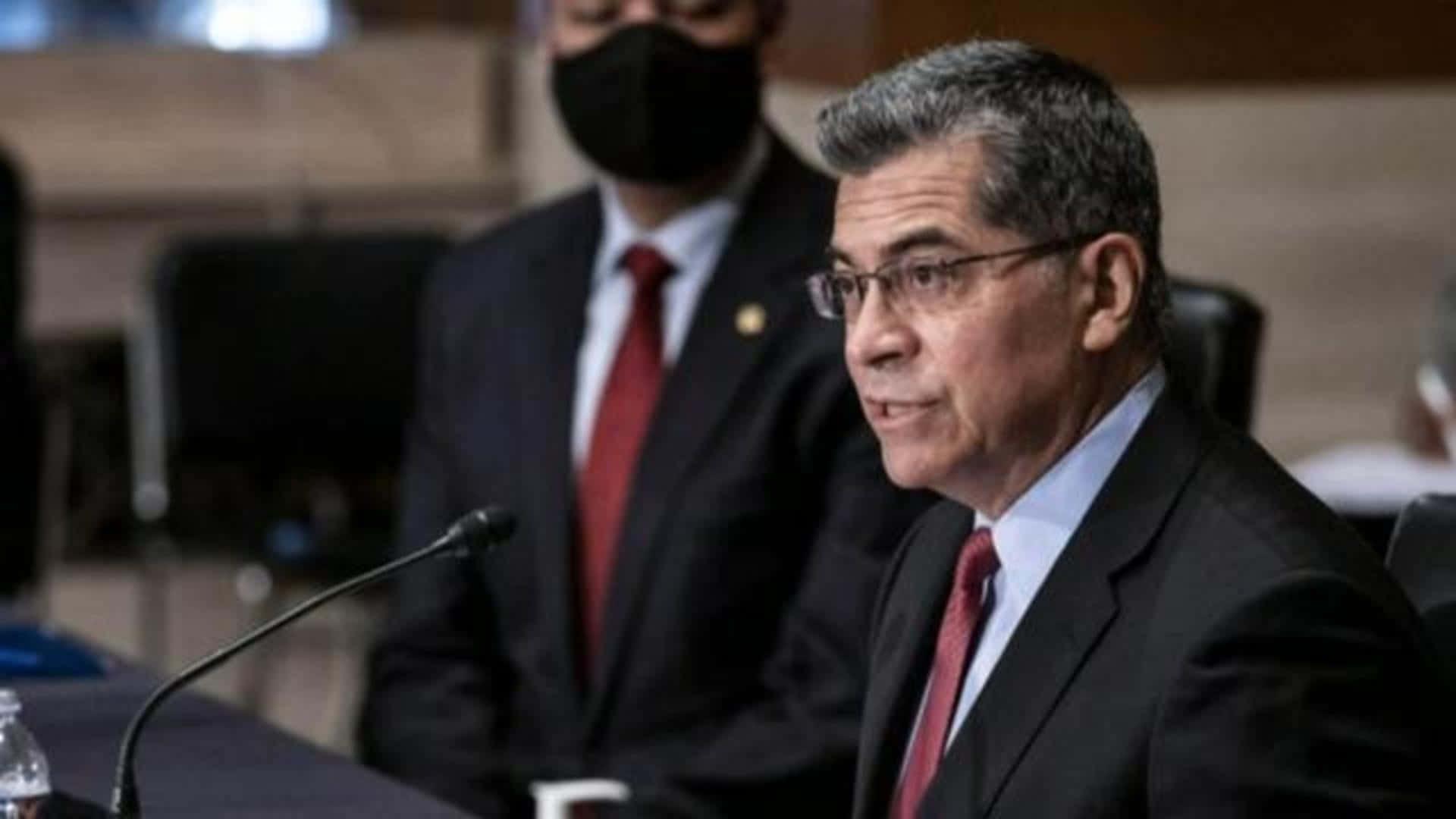 Xavier Becerra In A Portrait Profile Background