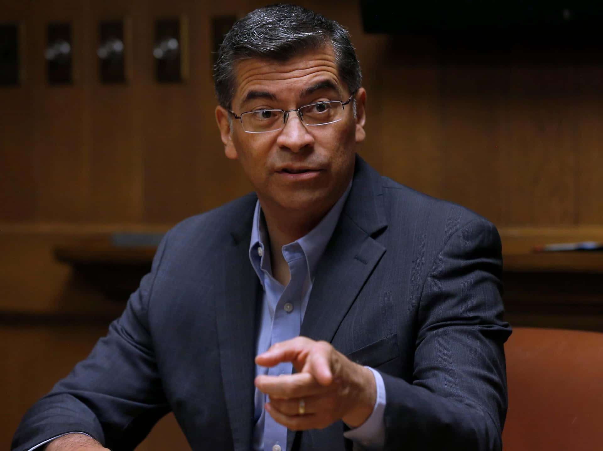 Xavier Becerra Pointing At Someone Background