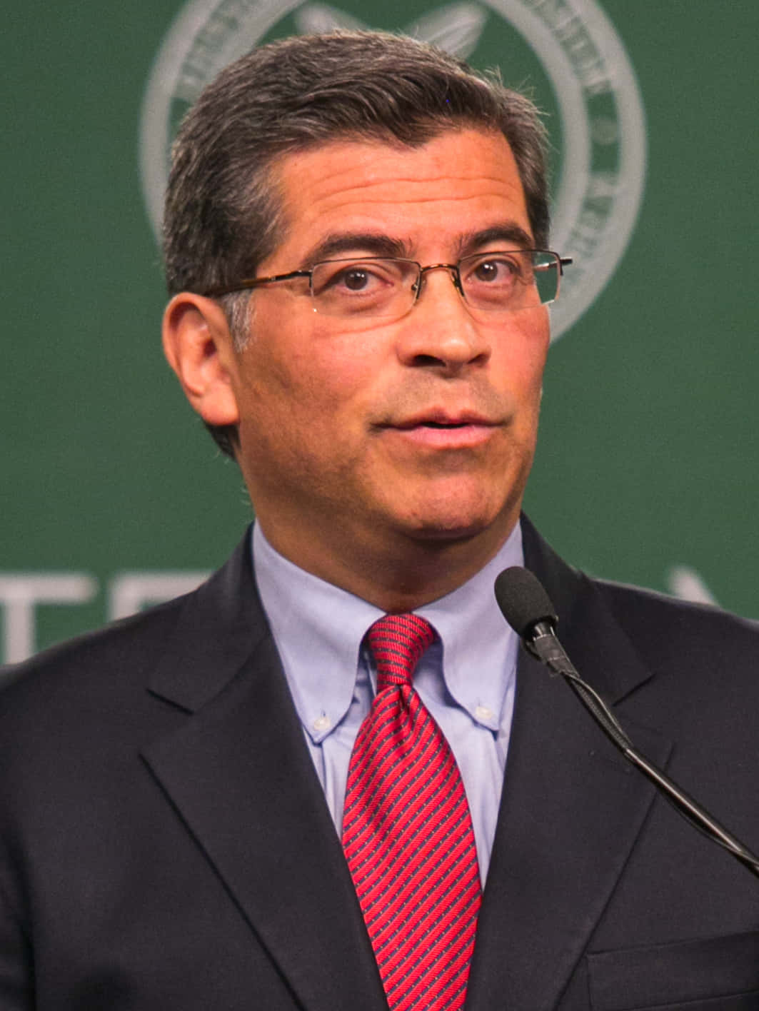 Xavier Becerra Speech Portrait Background