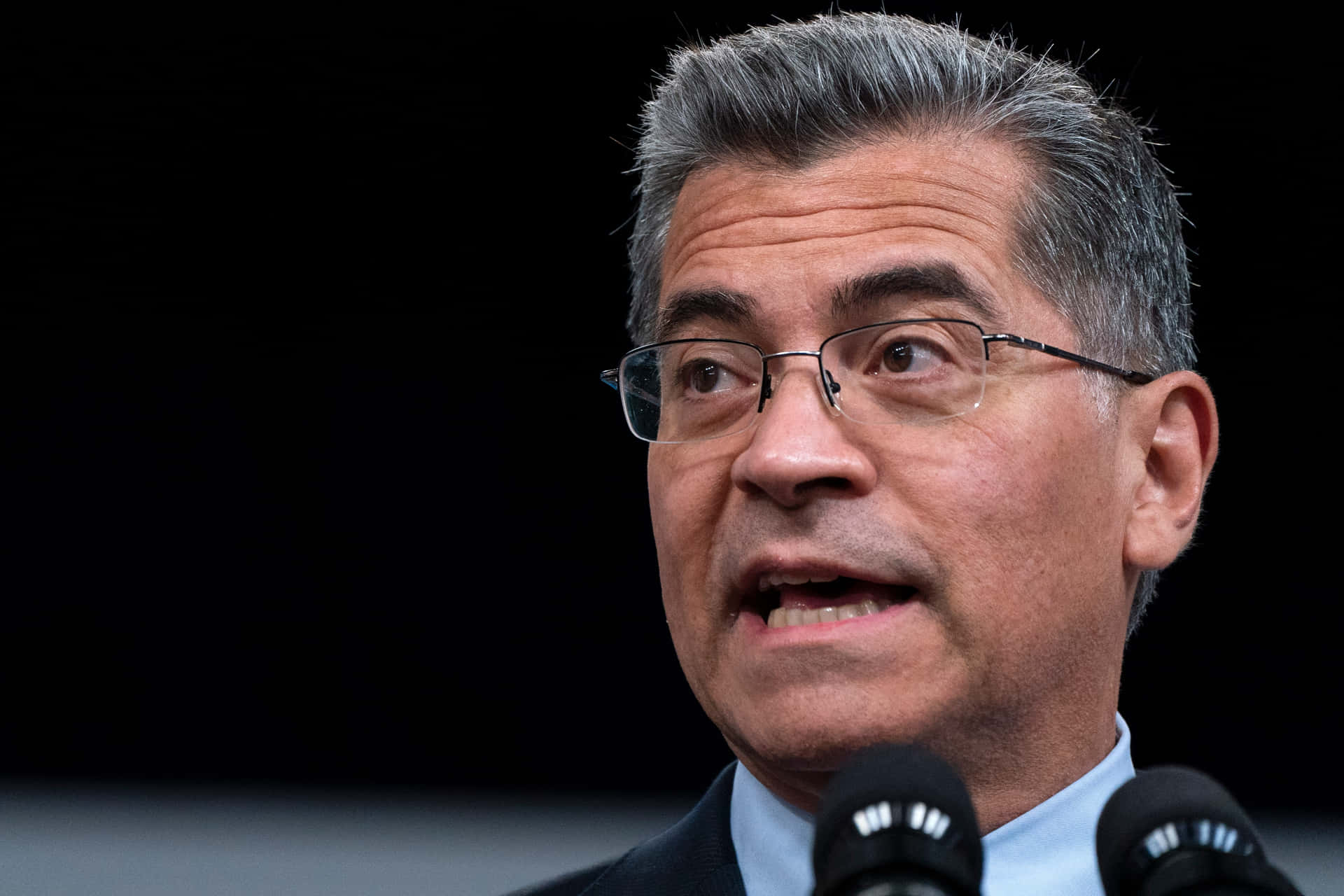 Xavier Becerra Talking Close-up Background