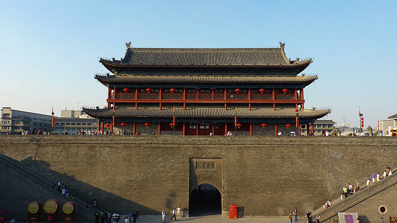 Xian Stone Wall Gate Background