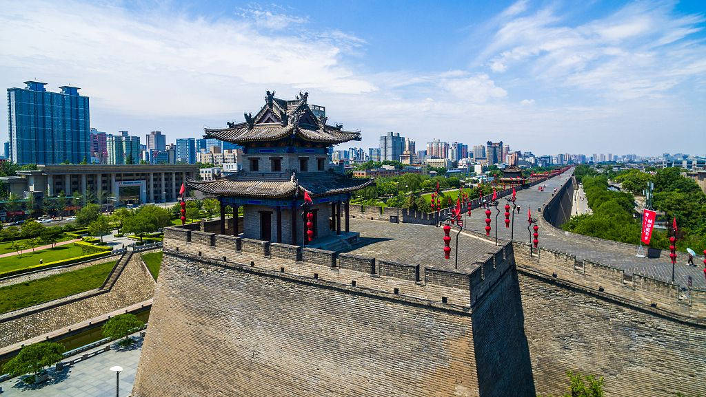 Xian Walls And Cityscape Background