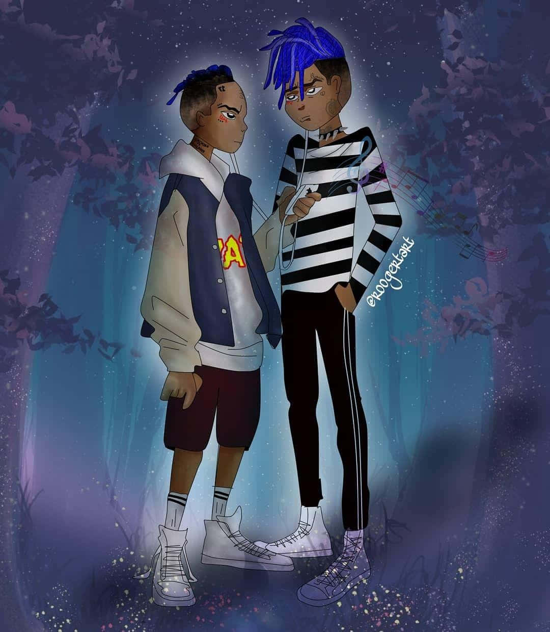 Xxxtentacion And Juice Wrld Bring The Heat In Their Hit Collaboration. Background