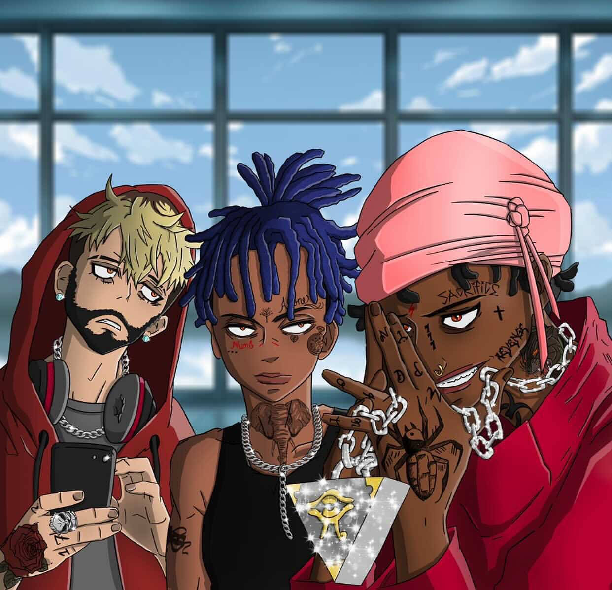 Xxxtentacion Anime Cartoon Rapper Gang Background