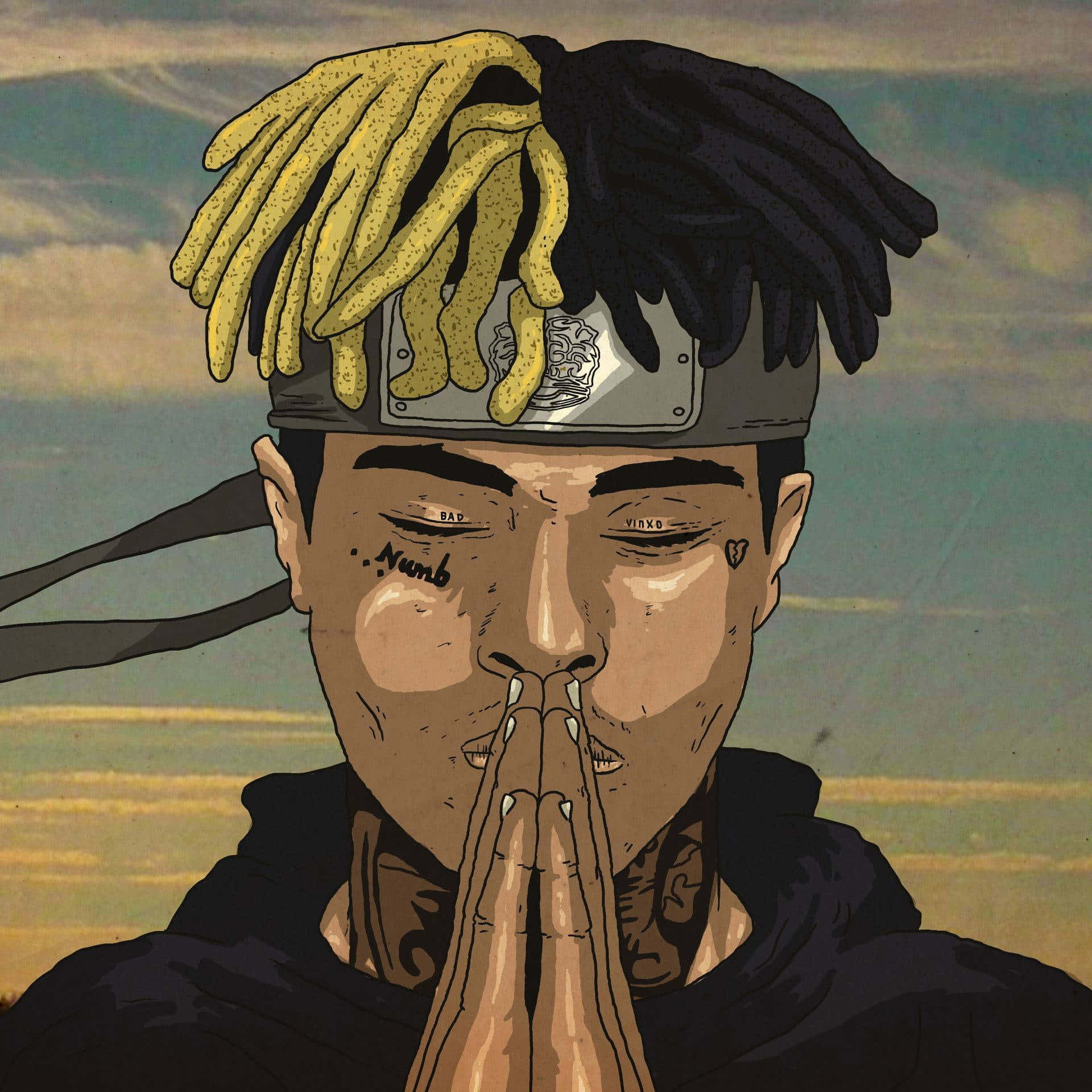 Xxxtentacion Pfp Forehead Protector Background