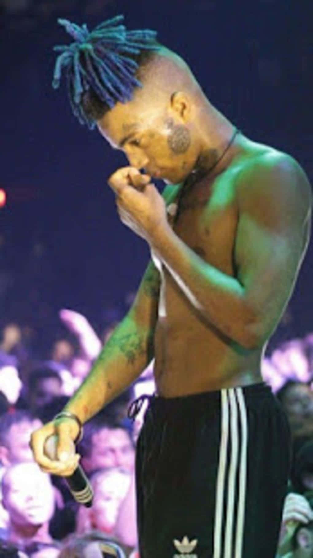 Xxxtentacion's Blue Hair Background