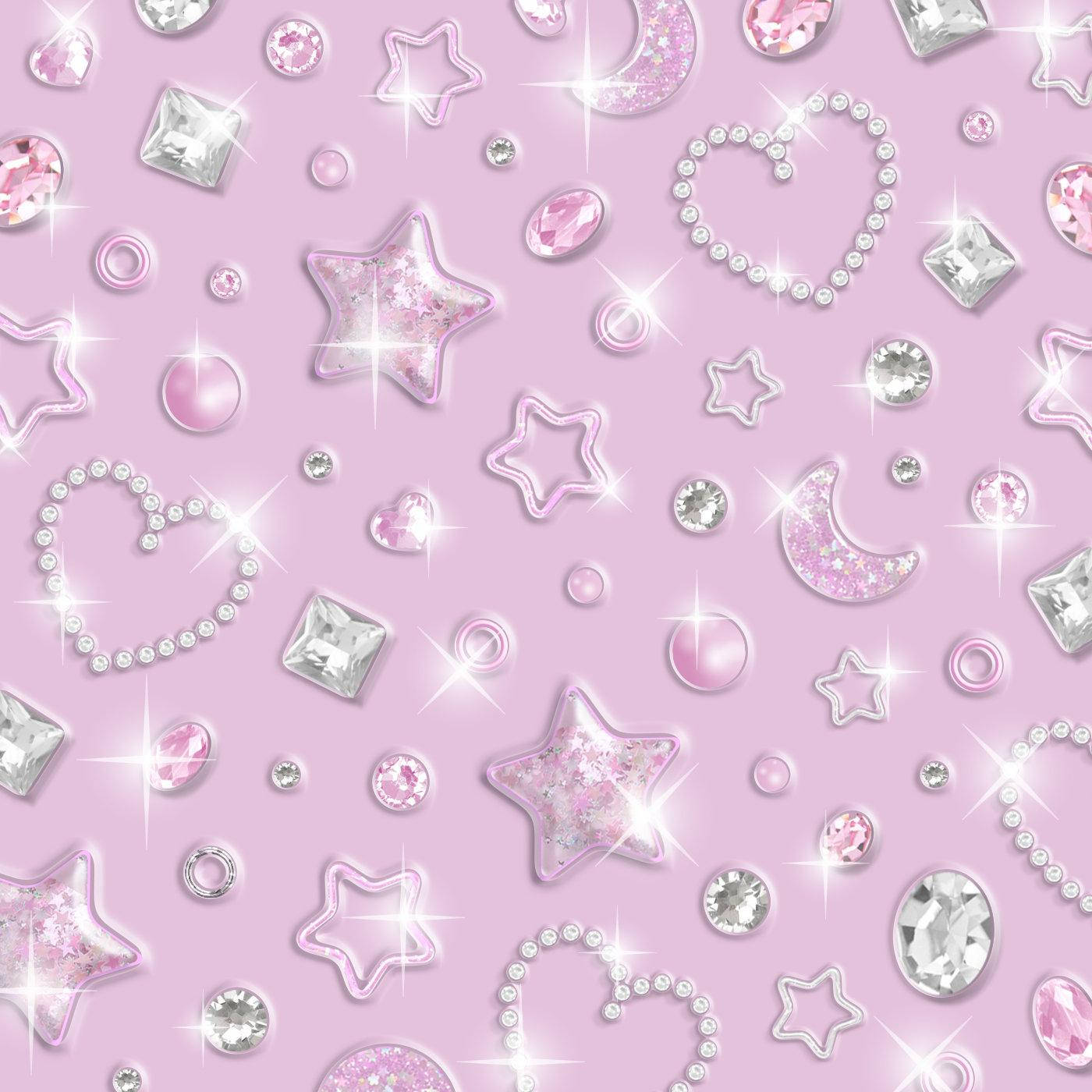 Y2k Aesthetic Diamonds And Pearls Background