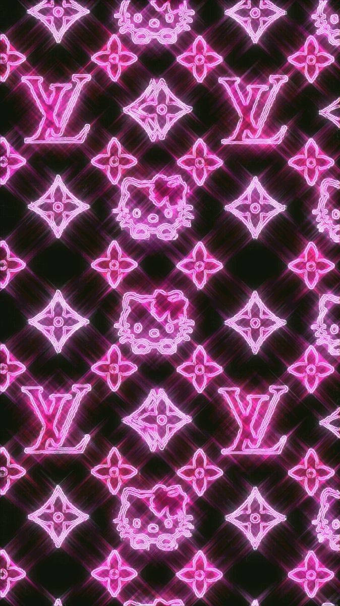 Y2k Aesthetic Hello Kitty Lv Logo Background