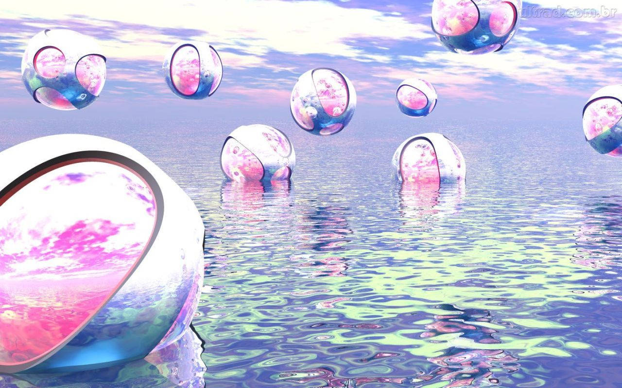 Y2k Aesthetic Pink Orbs Background