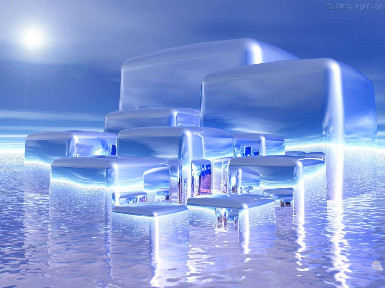 Y2k Crystal Clear Cubes Background