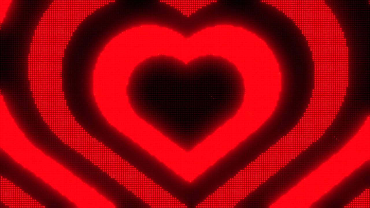 Y2k Heart Black And Red Pixels Background