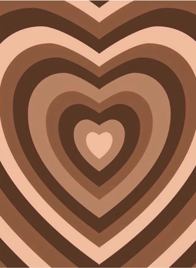 Y2k Heart In Chocolate Brown Colours Background