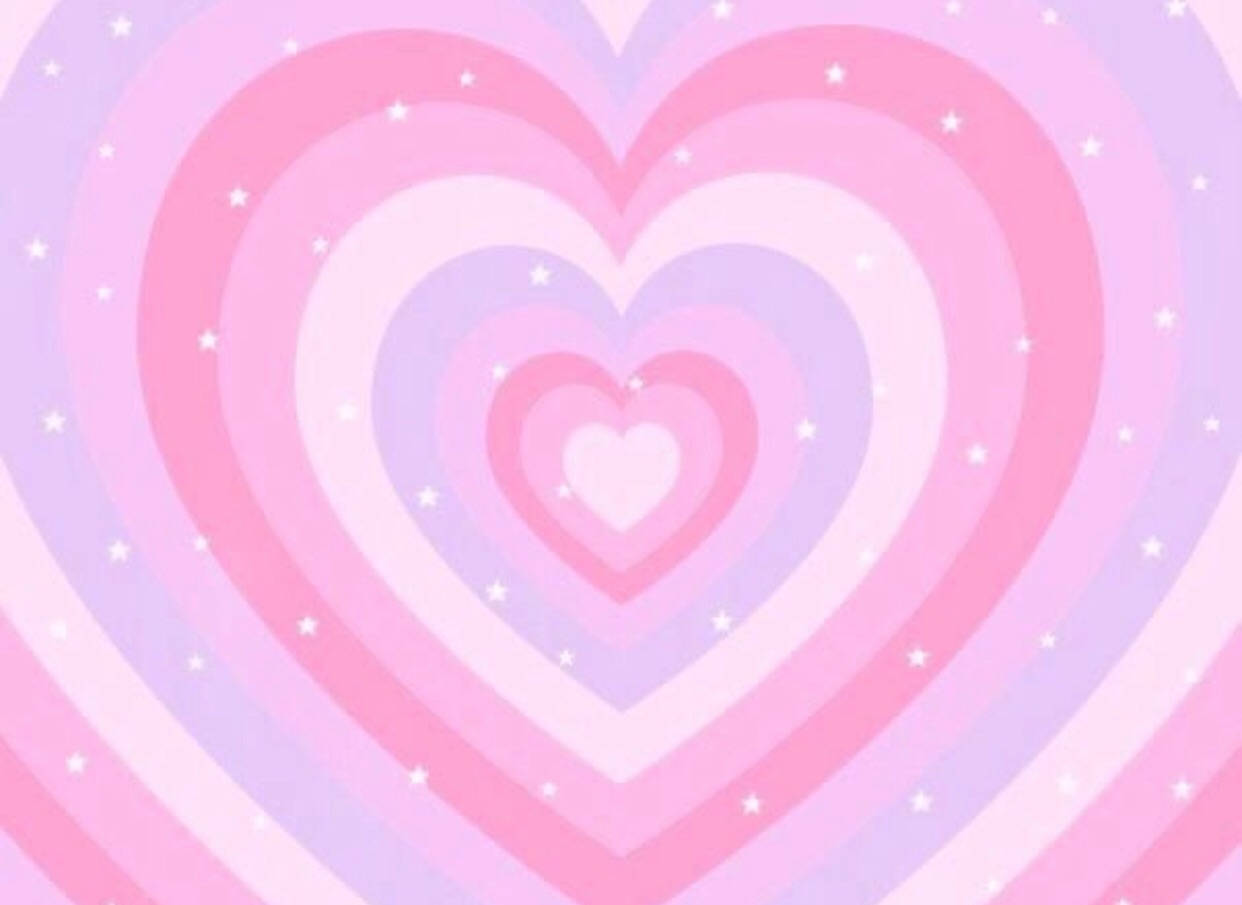 Y2k Heart In Cotton Candy Pink Background