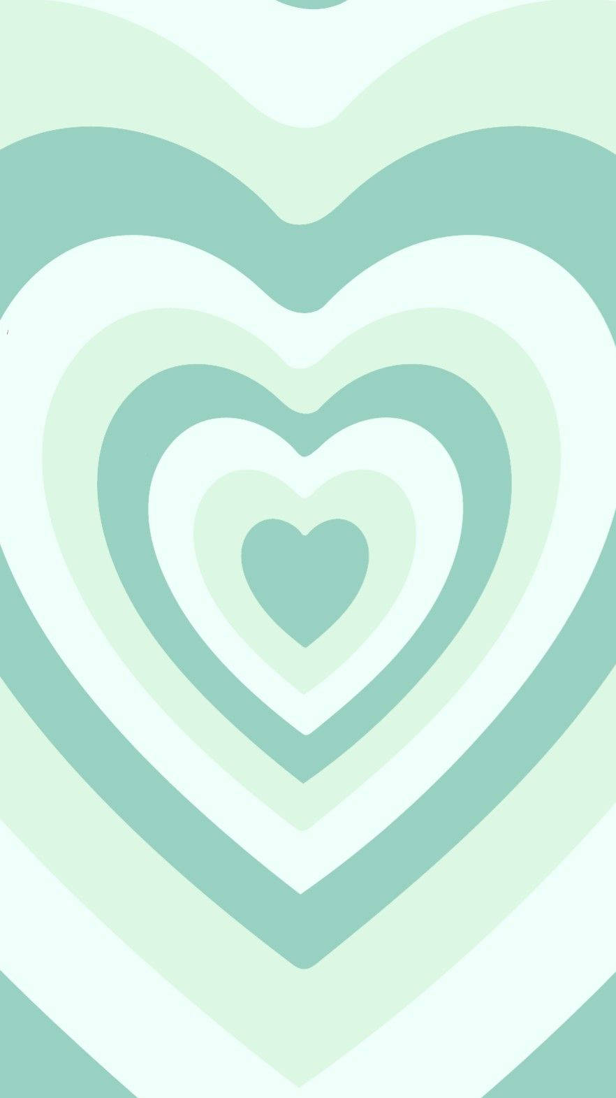 Y2k Heart In Minty Green Colour Background