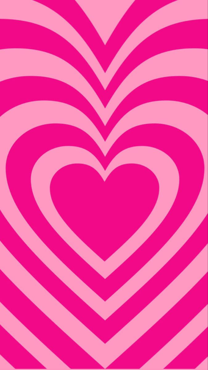 Y2k Heart In Two-tone Pink Colors Background