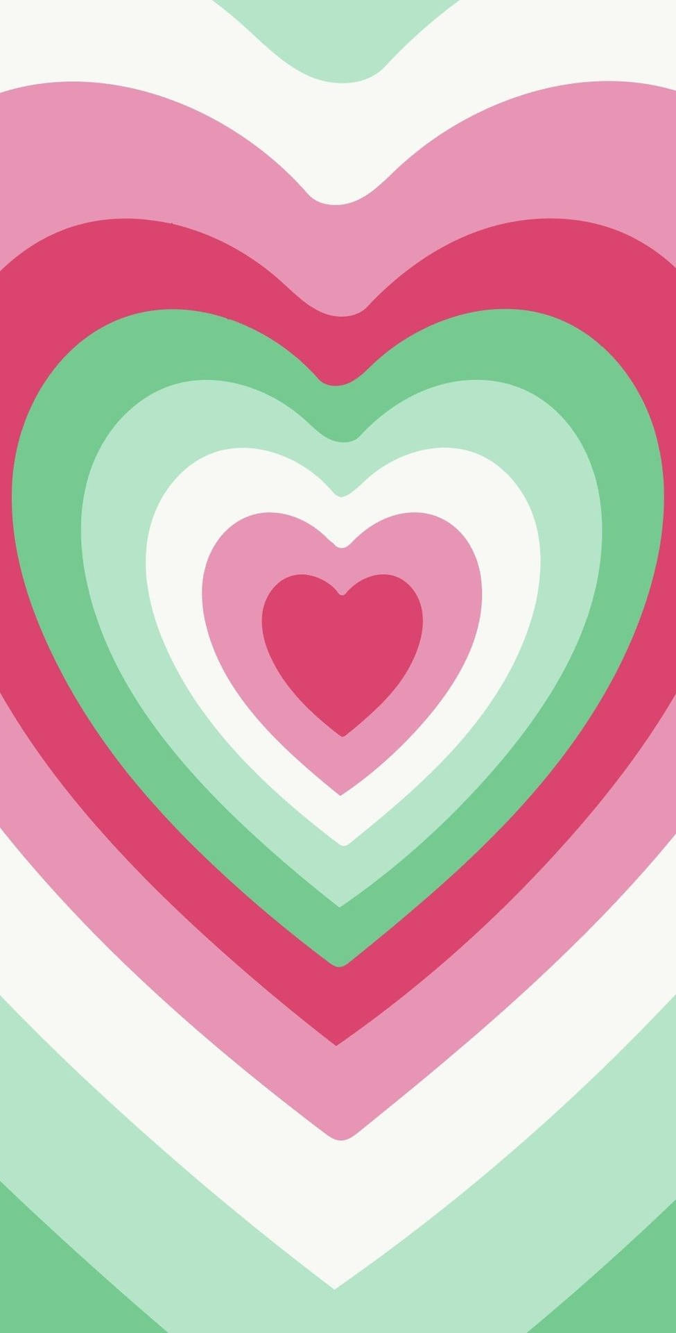 Y2k Heart Pink And Green Colours Background