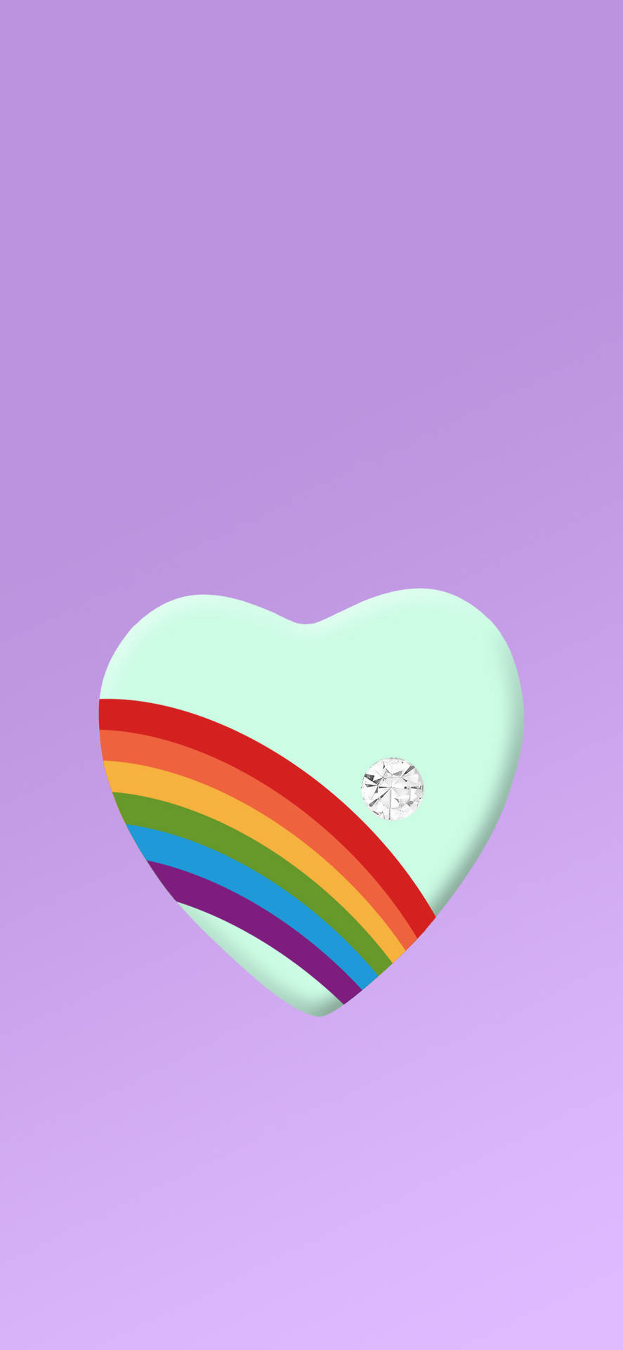 Y2k Heart With Rainbow Design Background