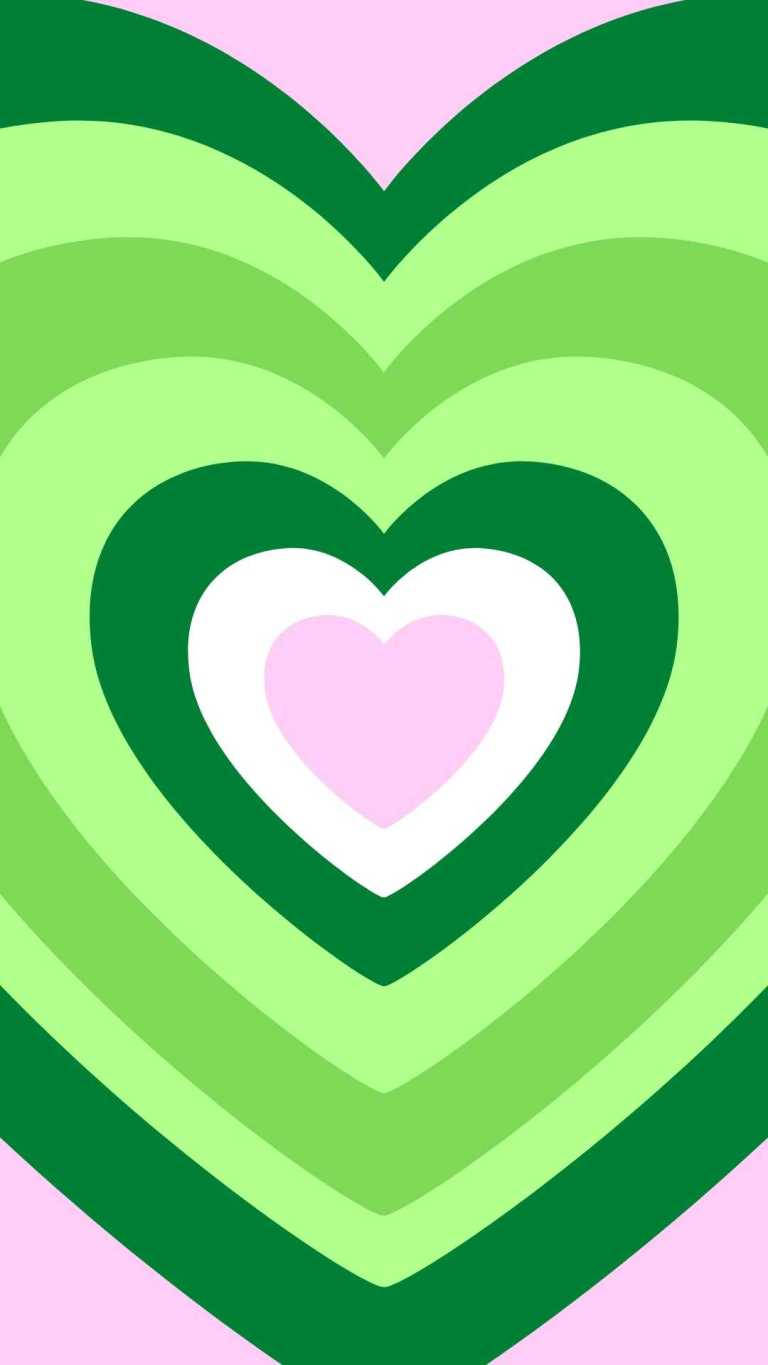 Y2k Hearts In Green Colours