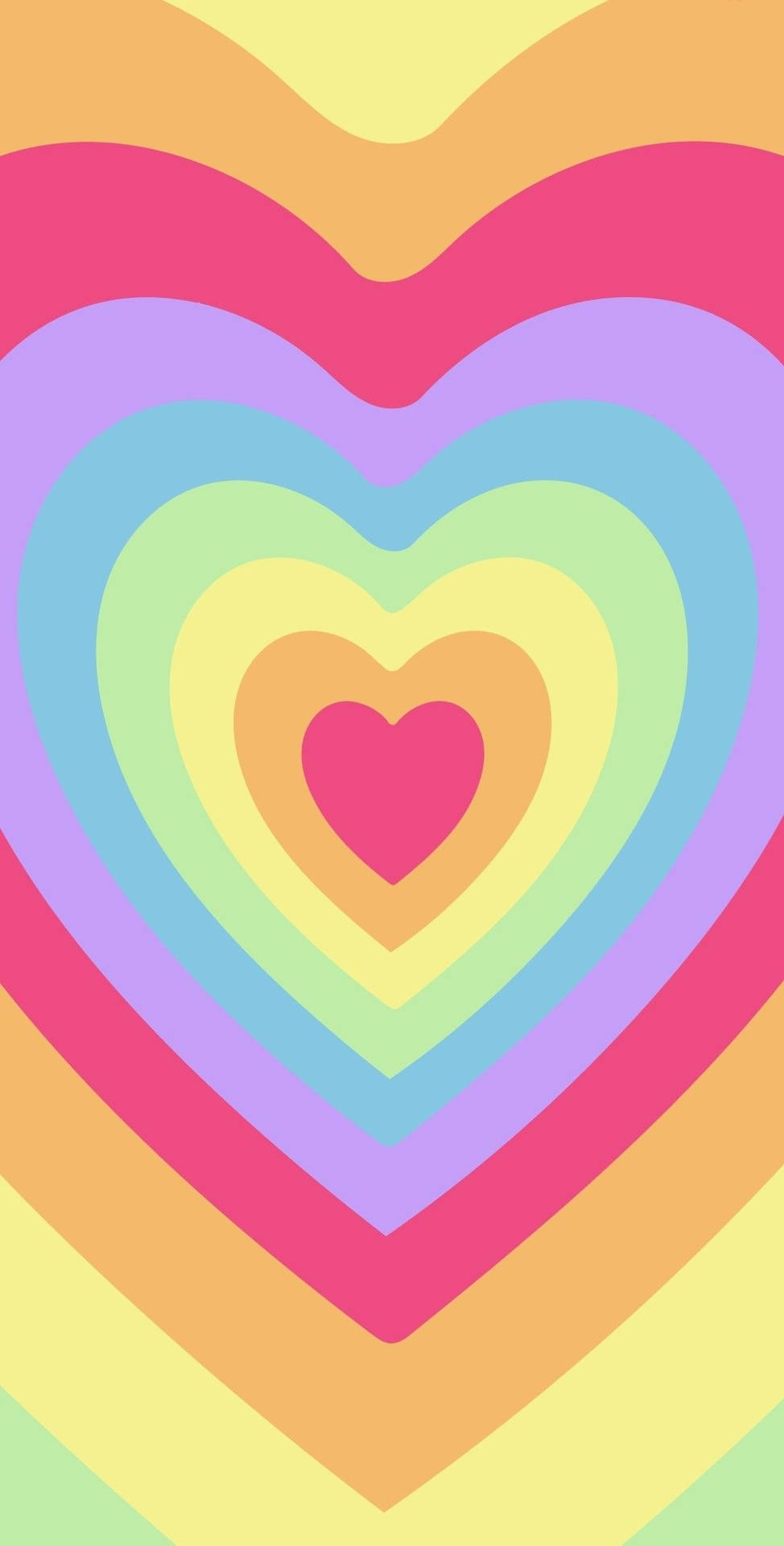 Y2k Hearts With Pastel Colours Background