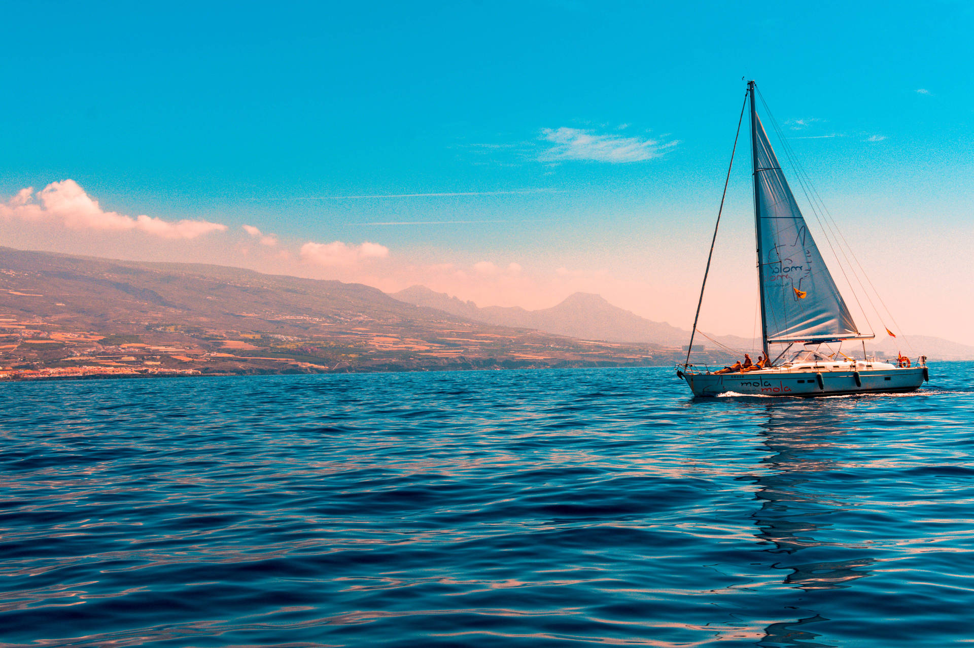 Yacht And Sea Background