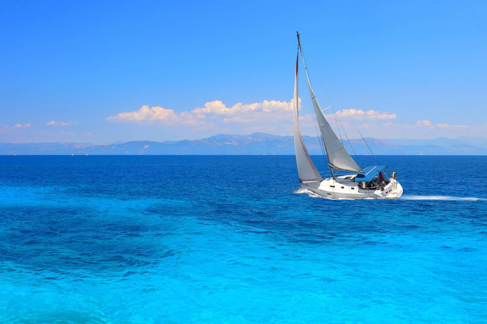 Yacht Clear Blue Ocean