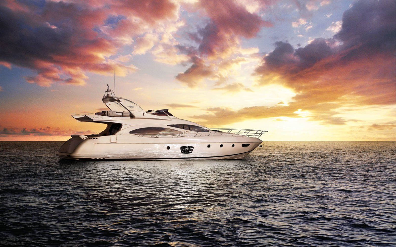 Yacht Sunset Sky Background