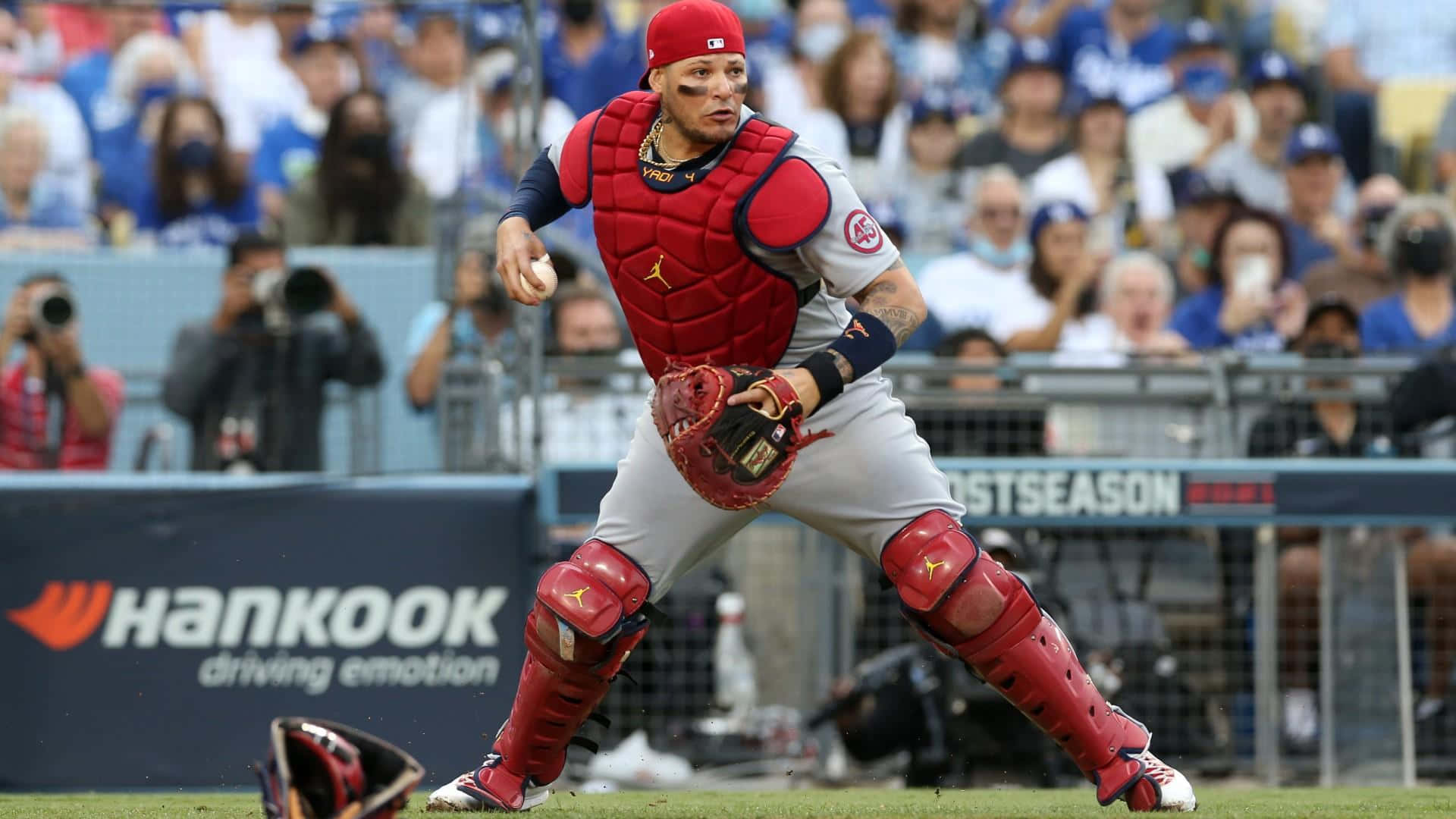 Yadier Molina In Action Background