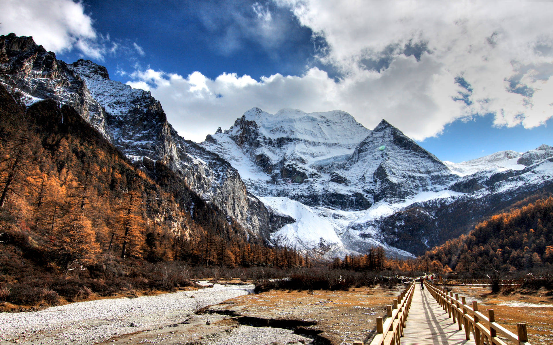 Yading Nature Reserve Snow Mountain Background