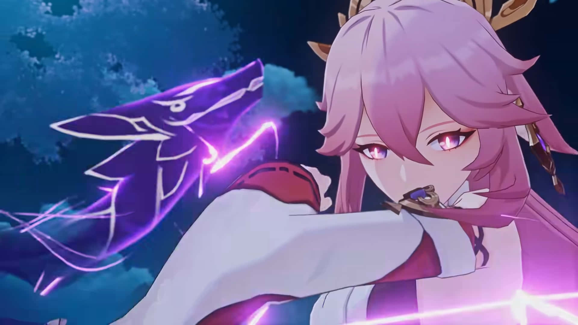 Yae Miko Pfp Preparing Attack Background