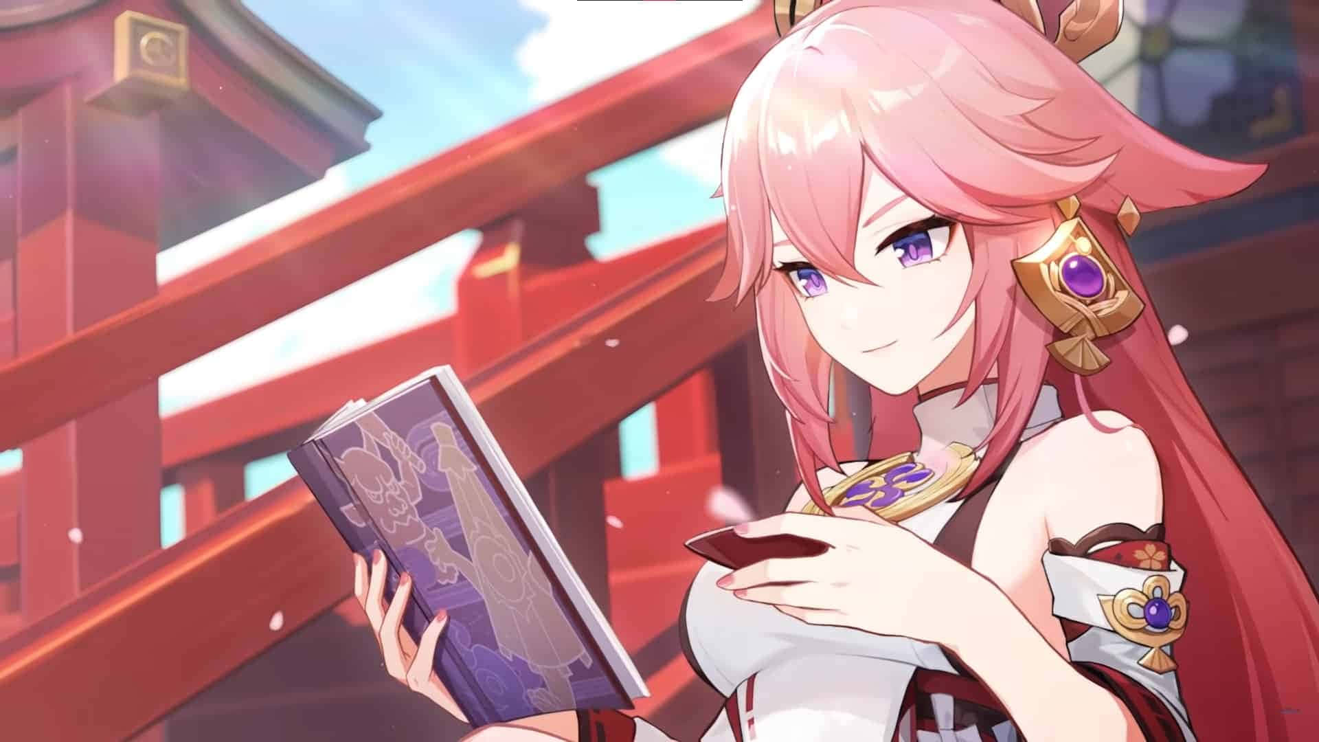 Yae Miko Pfp With Book