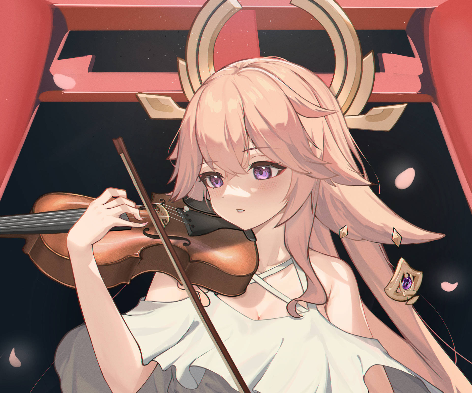 Yae Miko Playing Violin