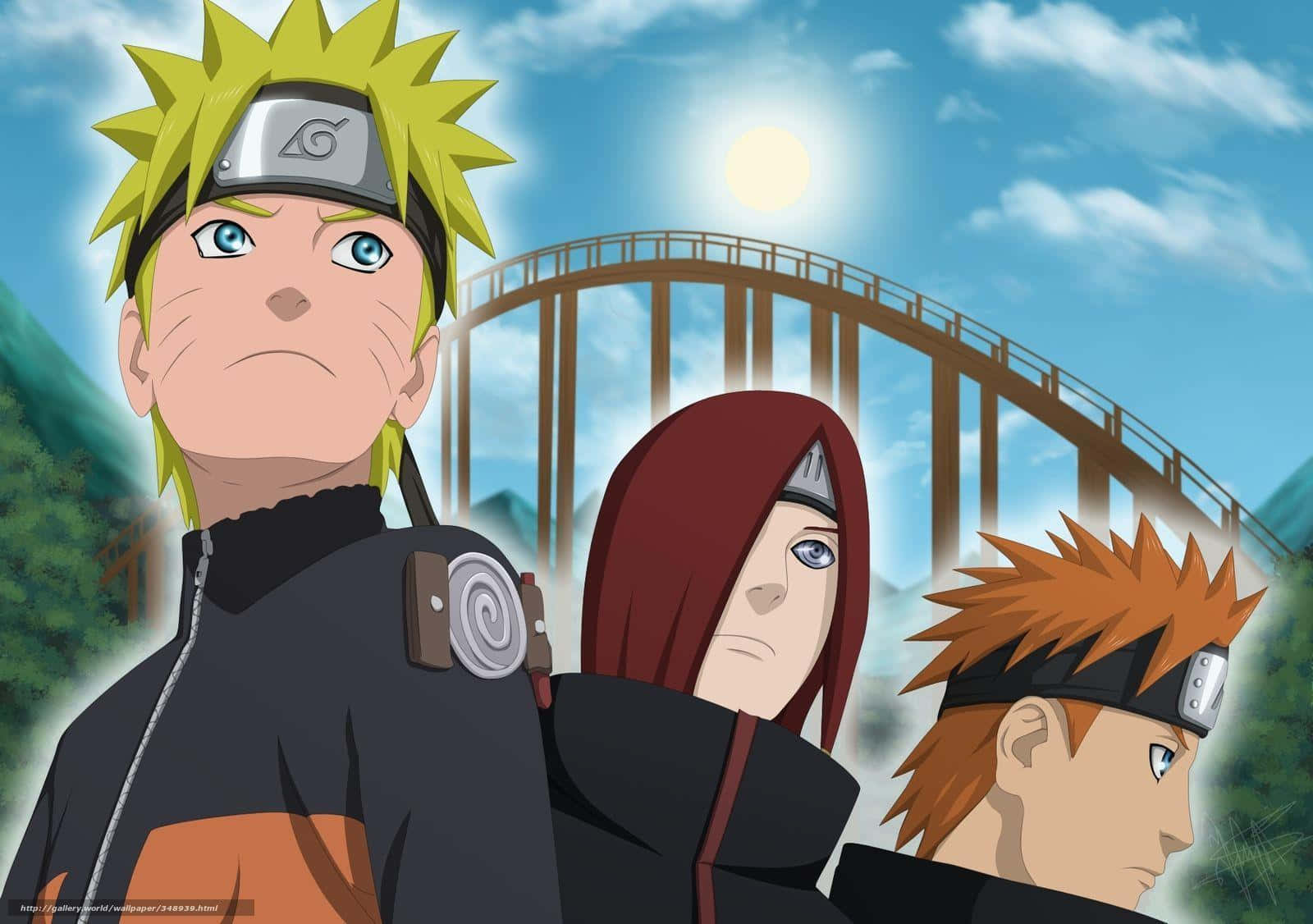 Yahiko With Naruto And Nagato Background