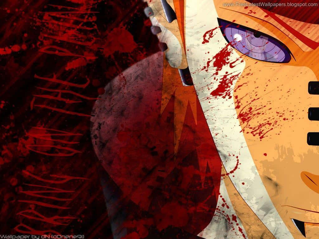 Yahiko With Red Grunge Stains Background