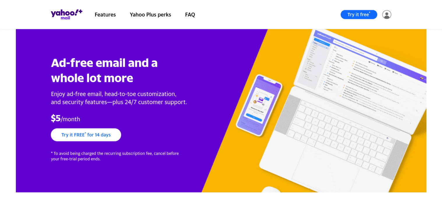 Yahoo Mail Ad-free