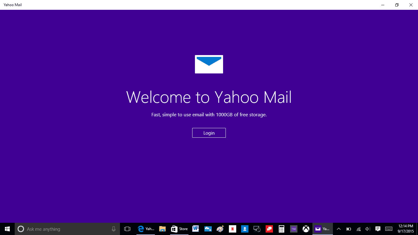 Yahoo Mail's Welcome Interface