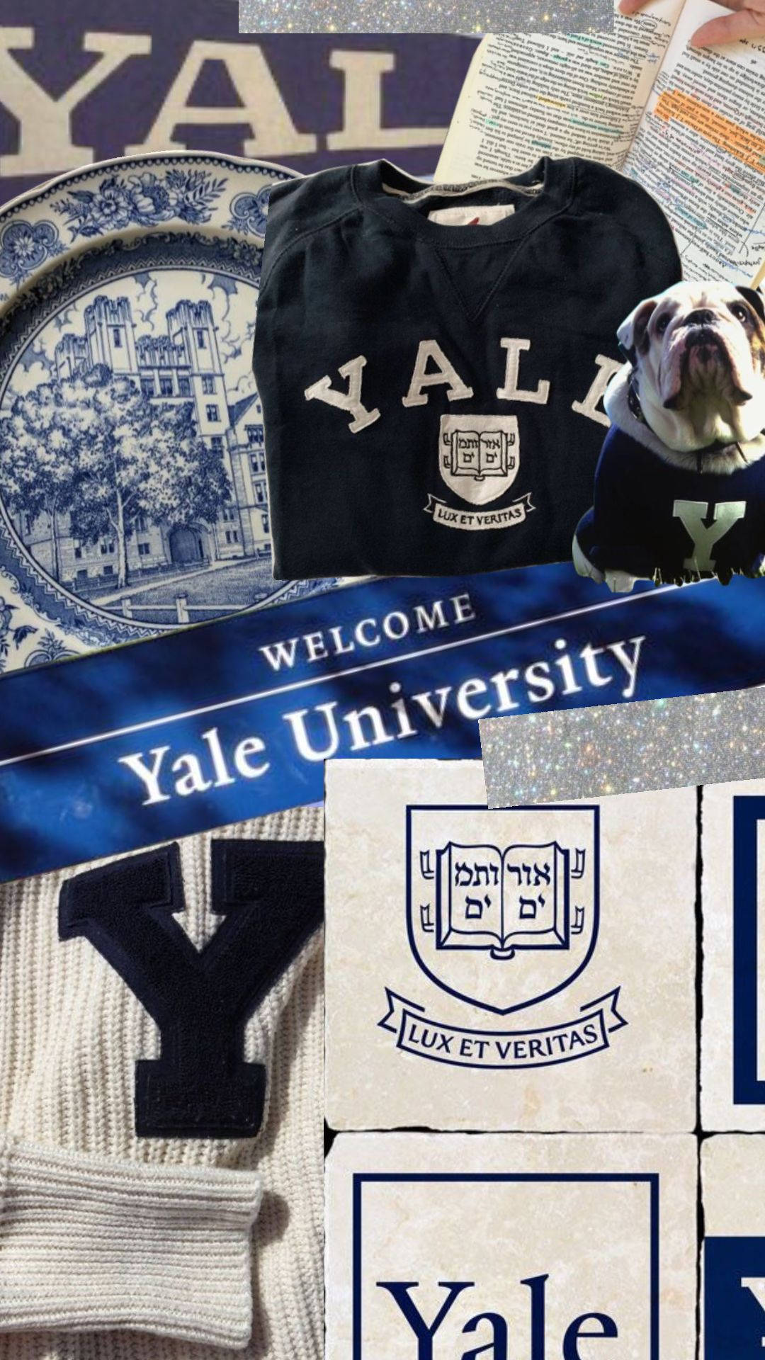 Yale University Banner Collage Background