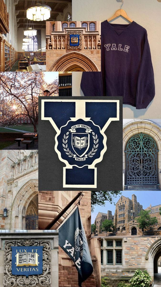 Yale University Buildings Collage Background