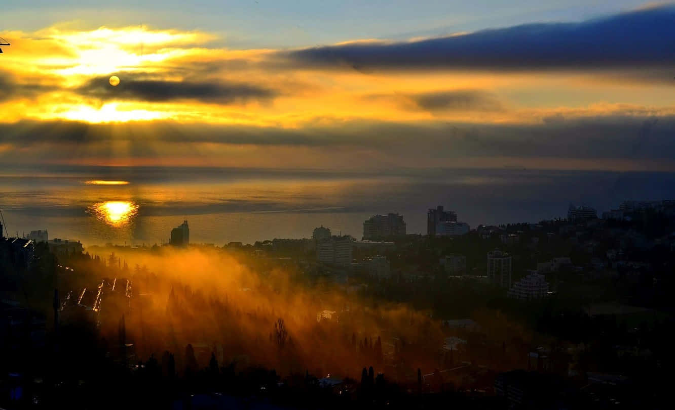 Yalta Golden Sunset Background
