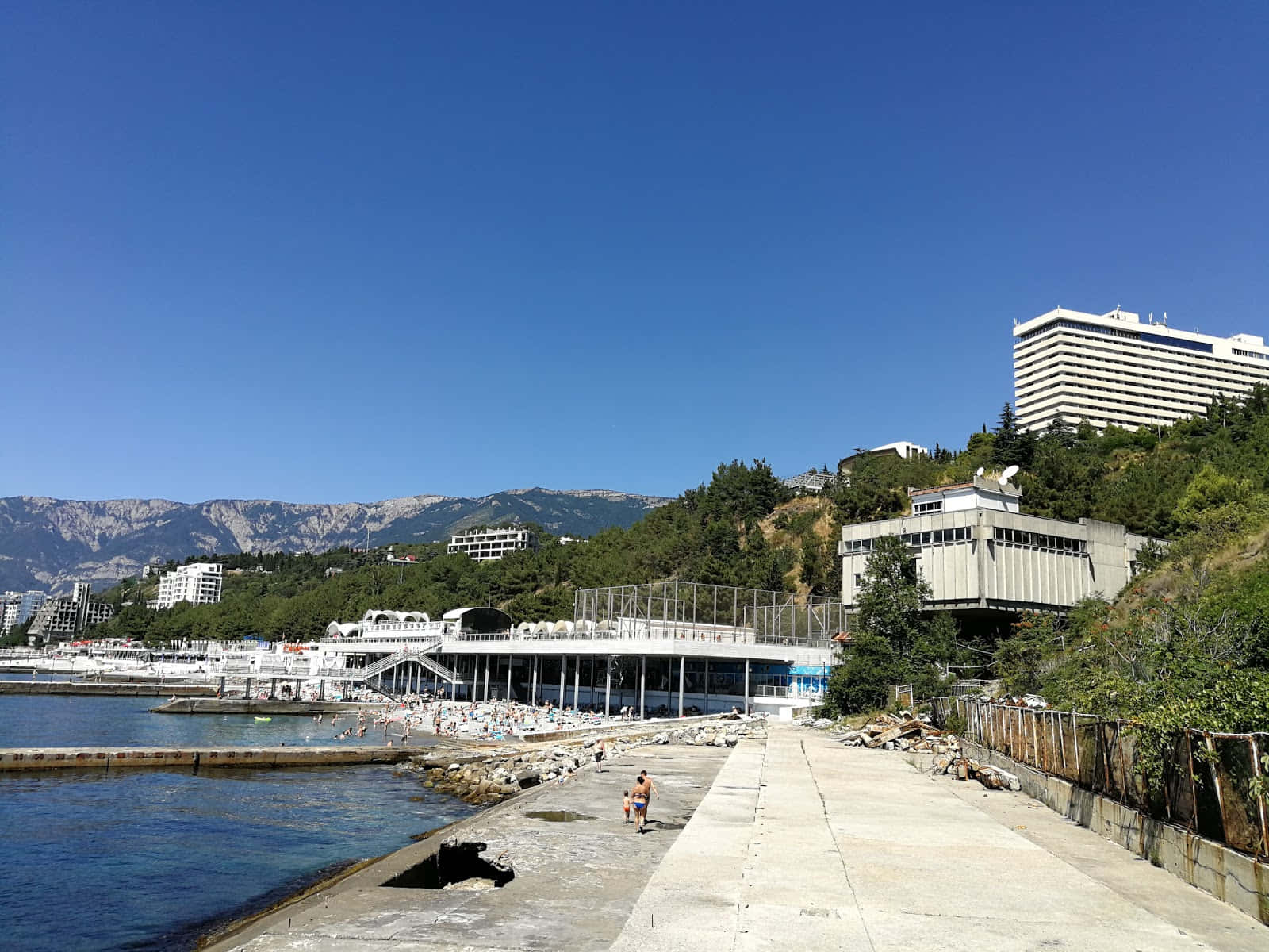 Yalta Inturist Beach Front Background
