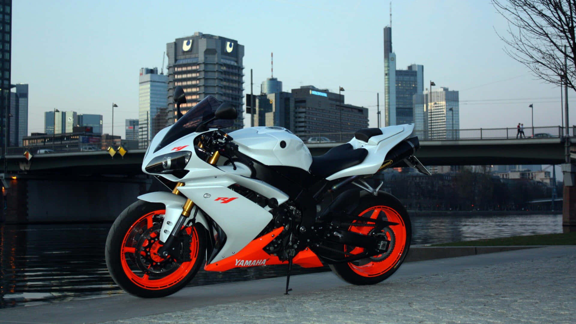 Yamaha Sportbike Urban Backdrop Background