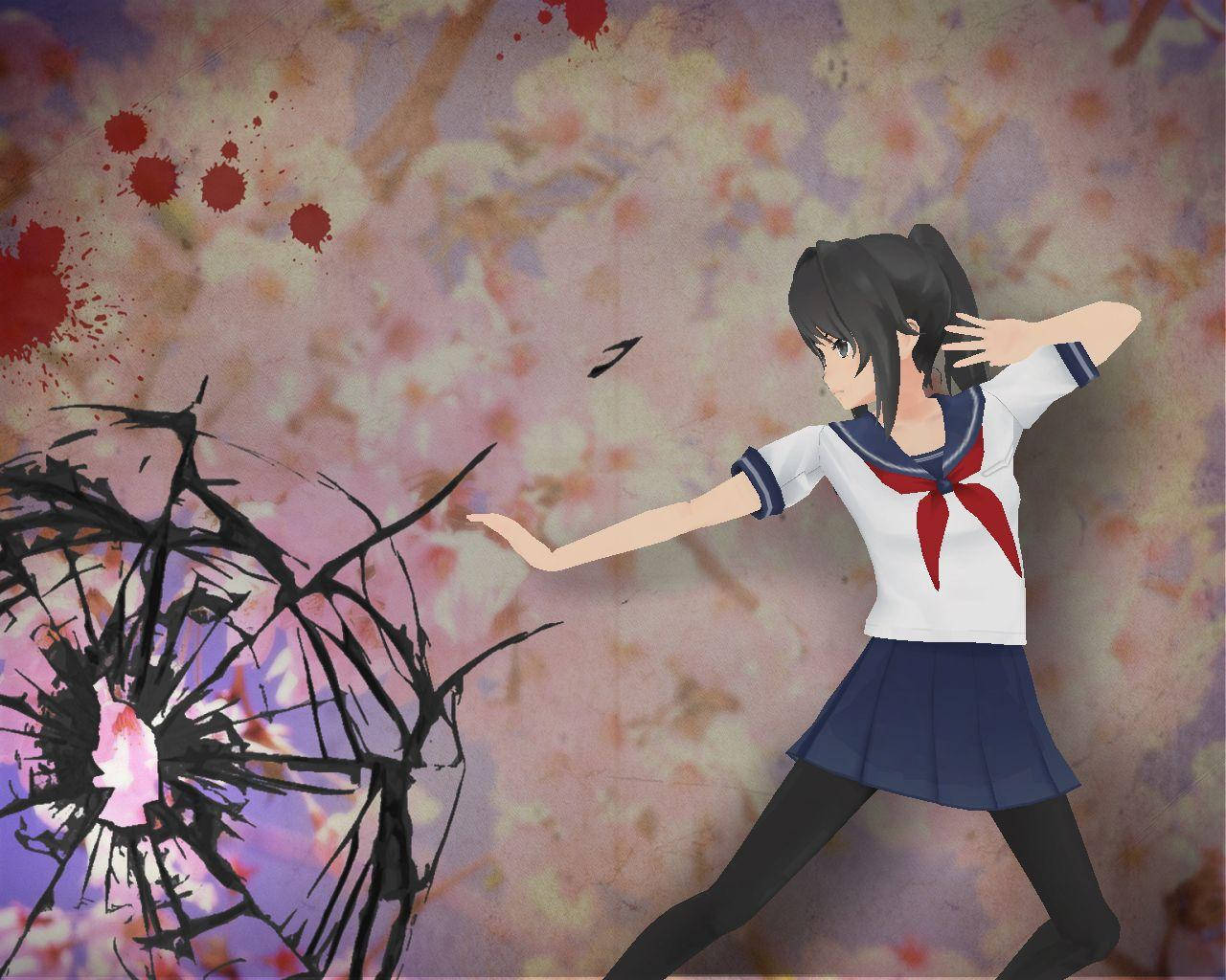 Yandere Simulator Ayano Aishi Battle Pose Background