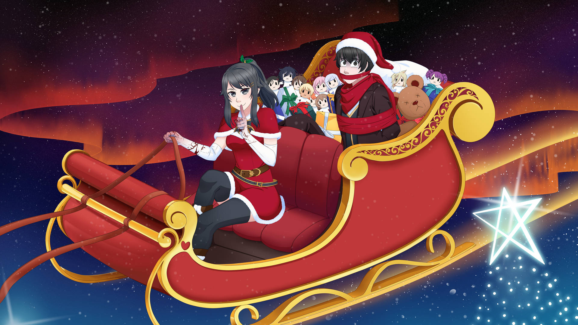 Yandere Simulator Christmas Sleigh Ride Background