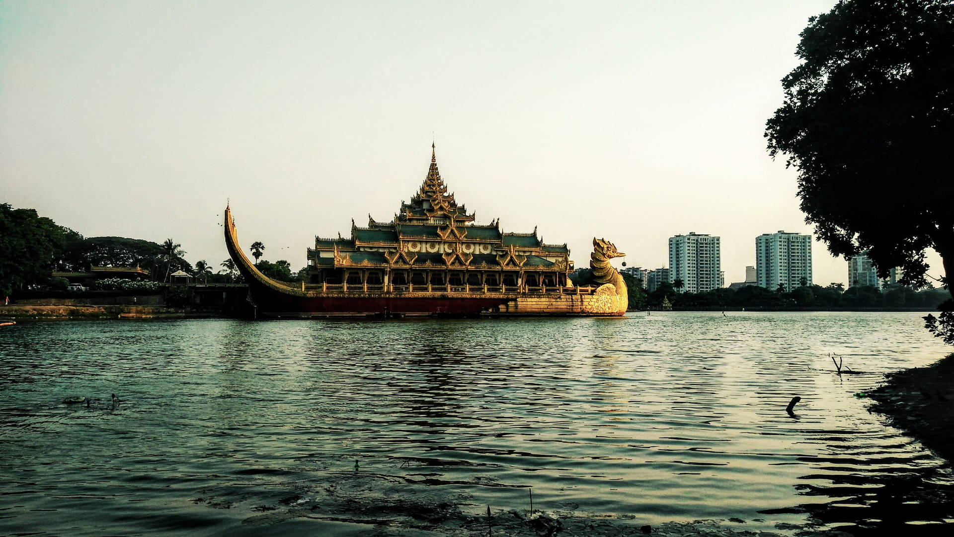 Yangon Floating Restaurant Background