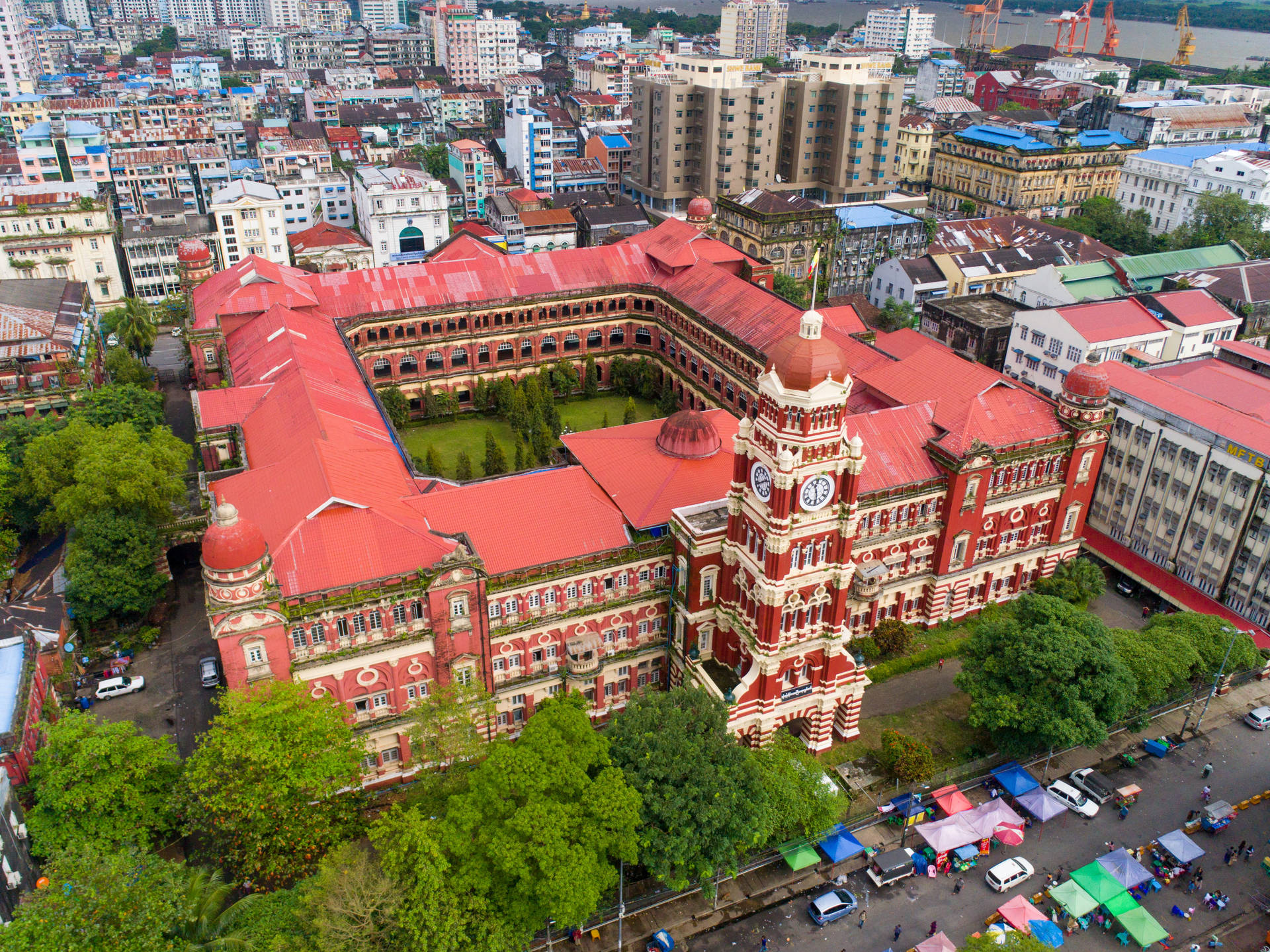 Yangon High Court - An Architectural Marvel In Myanmar Background