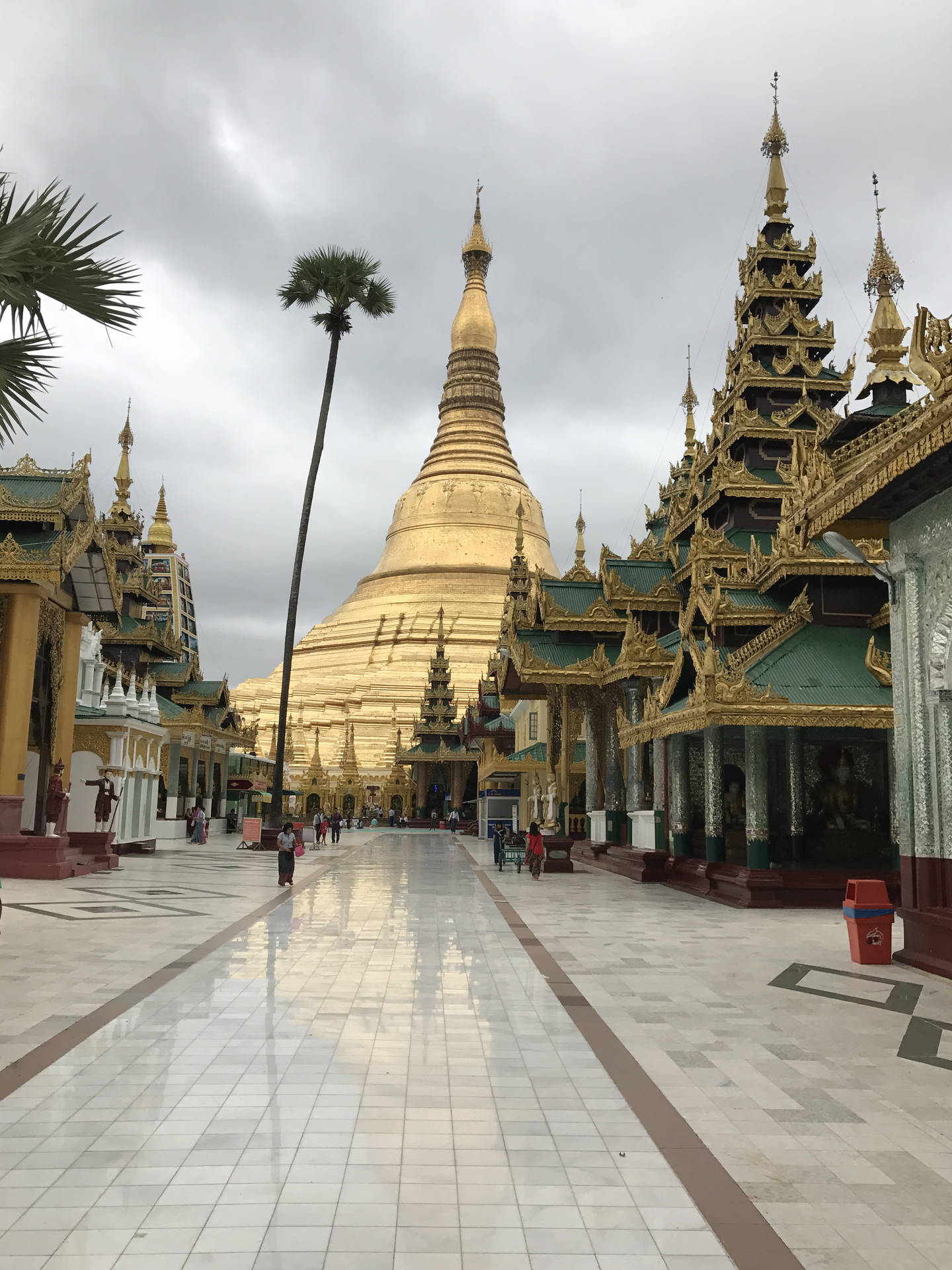 Yangon Shwedagon Compound Background