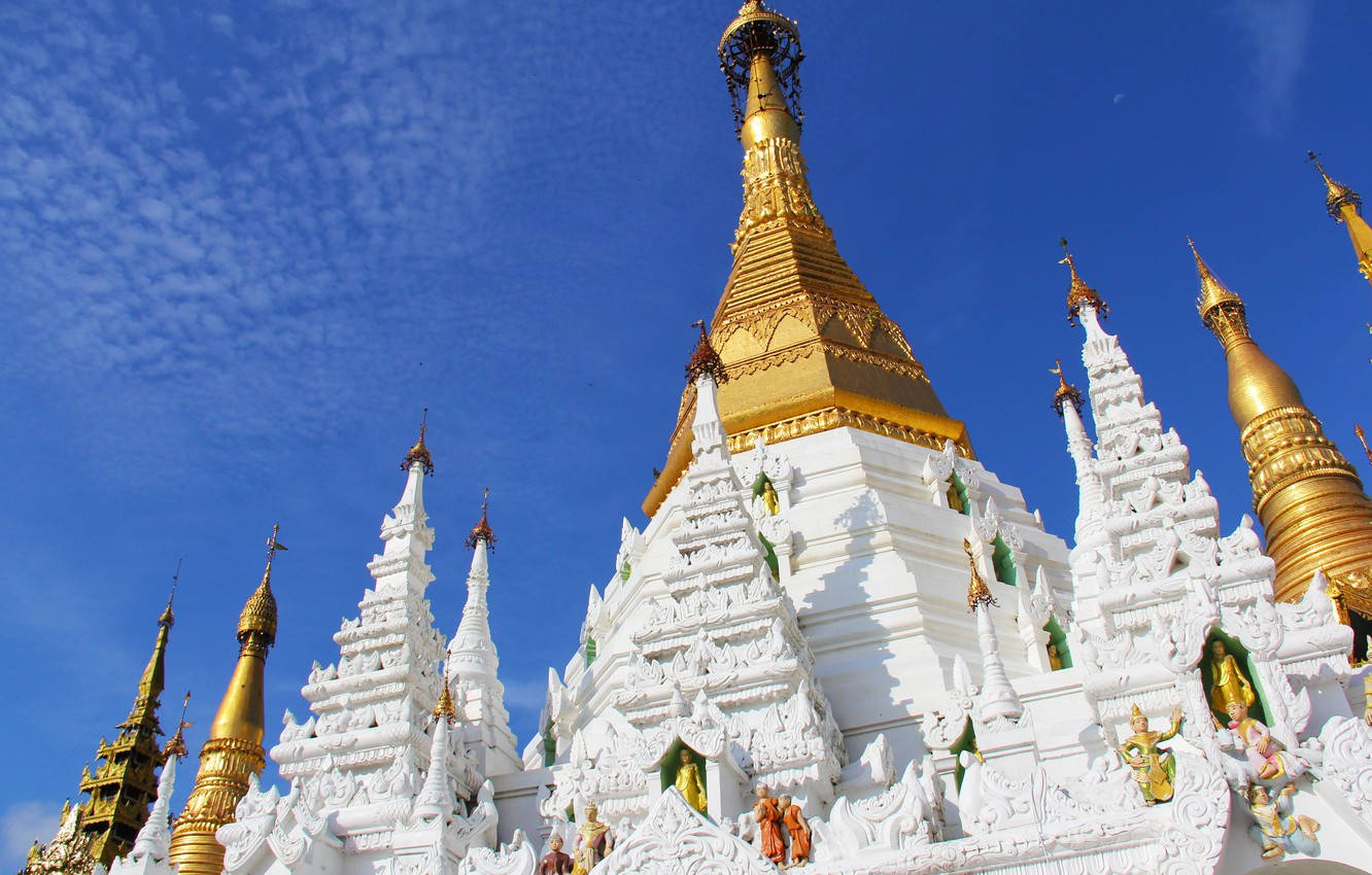 Yangon Shwedagon Spires Background