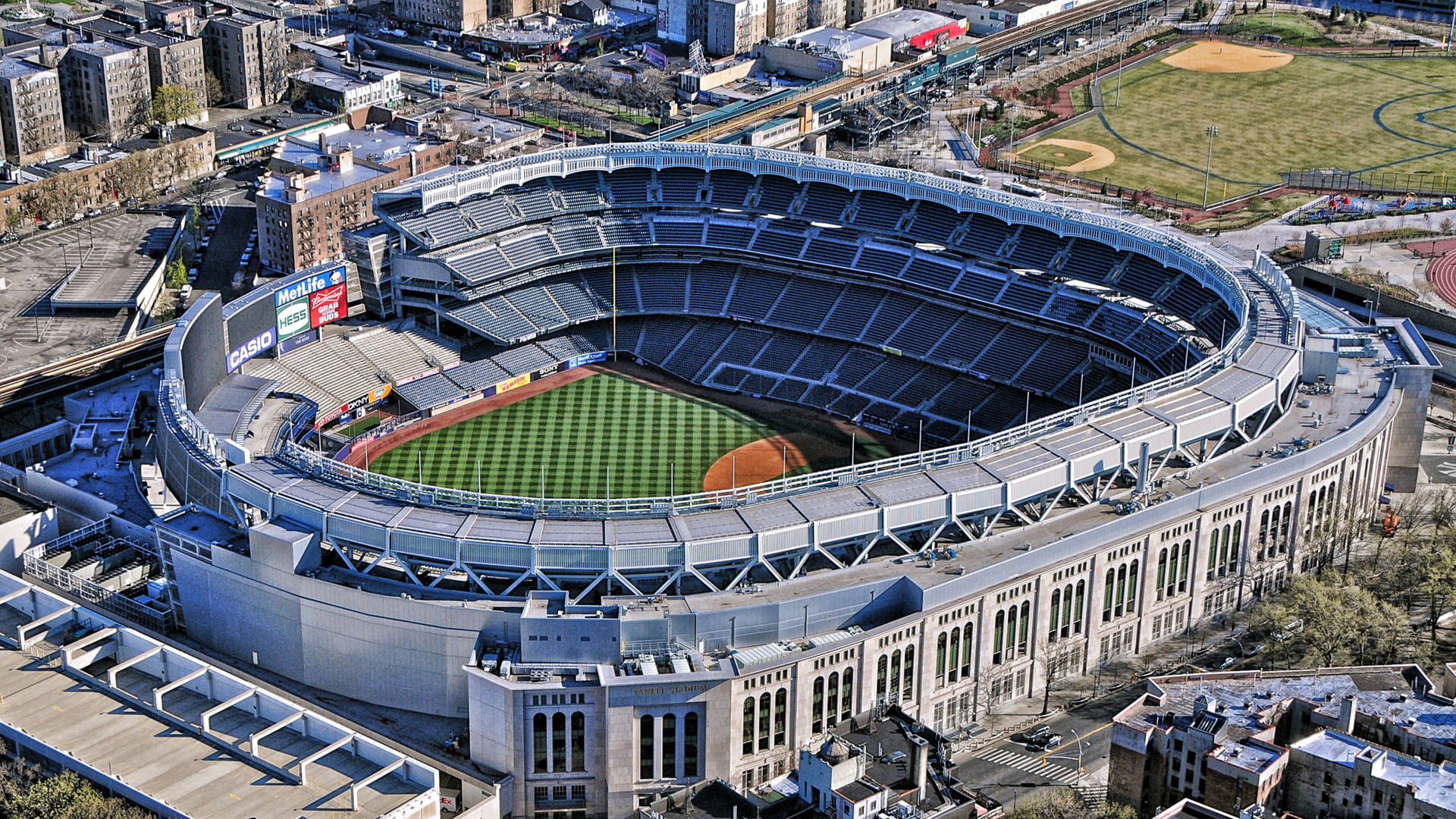 Yankee Stadium Aerial Shot New York 4k Background