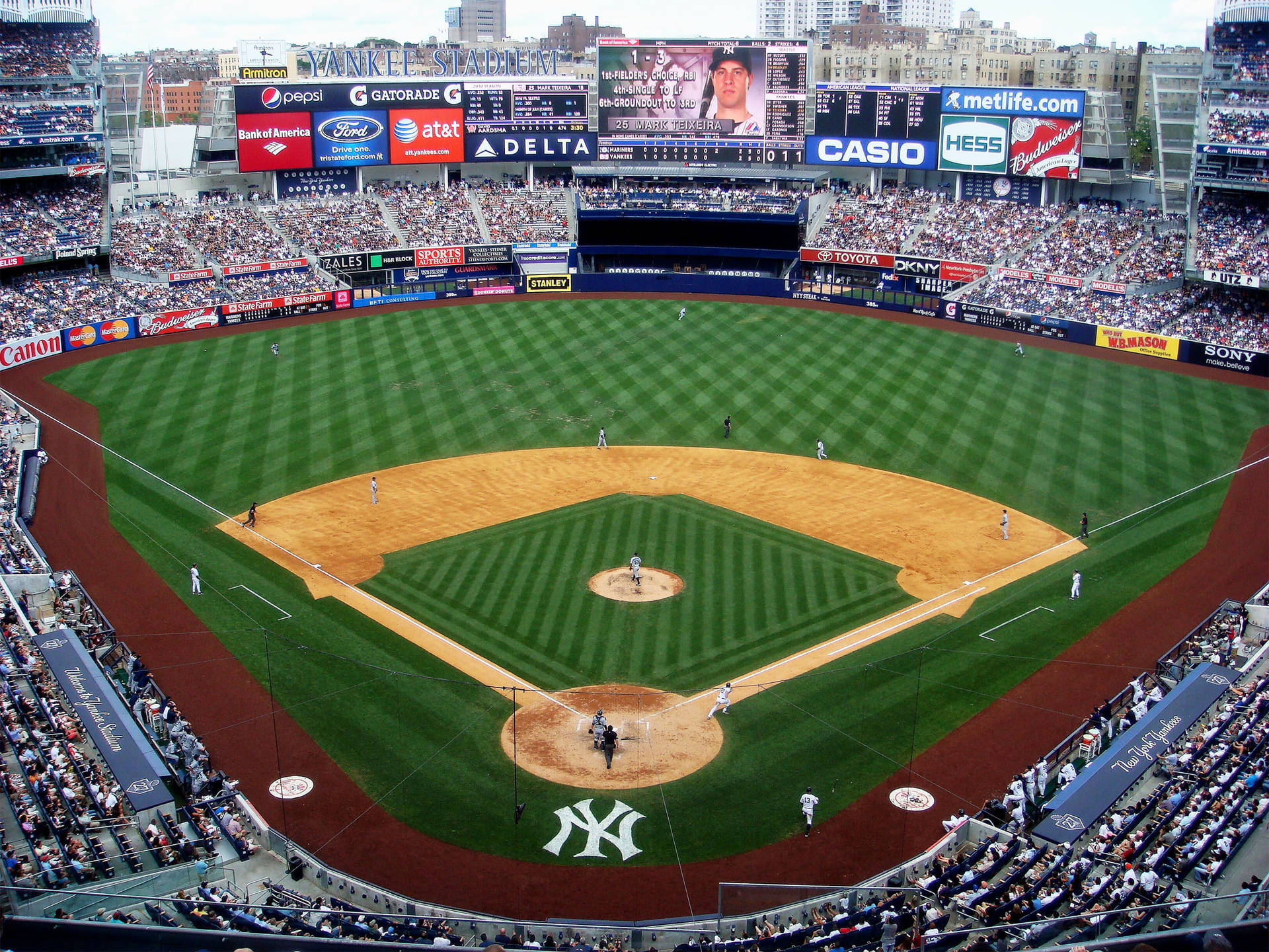 Yankee Stadium Baseball Field Background